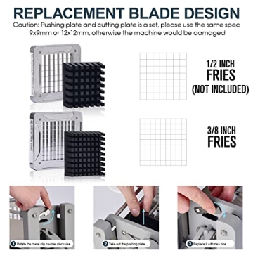 Top Professional Potato Cutter Sopito Stainless Steel 3/8-Inch Blade