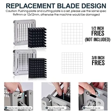 Top Professional Potato Cutter Sopito Stainless Steel 3/8-Inch Blade