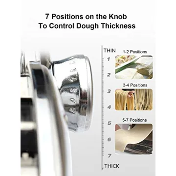 Shule Stainless Steel Manual Pasta Maker with 7 Thickness Settings