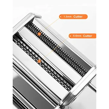 Shule Stainless Steel Manual Pasta Maker with 7 Thickness Settings