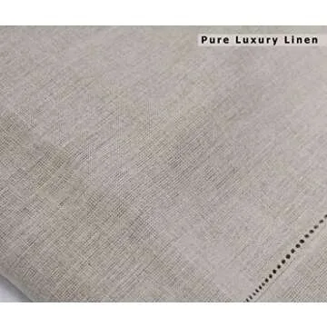 Genuine Linen Napkins - Set of 12 Cloth Napkins with Hemstitch Detail - Hand Crafted Pure Luxury Linen Reusable Lunch Dinner Napkin - Fall Summer Holiday Table - Large 18x18 Natural - COTTON CRAFT