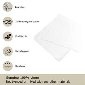 Genuine Linen Napkins - Set of 12 Cloth Napkins with Hemstitch Detail - Hand Crafted Pure Luxury Linen Reusable Lunch Dinner Napkin - Fall Summer Holiday Table - Large 18x18 Natural - COTTON CRAFT