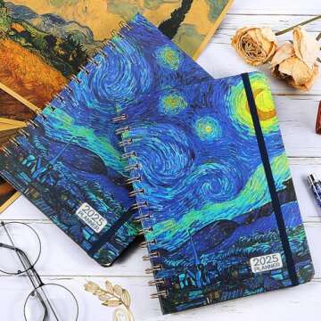 2025 Planner – Weekly ＆ Monthly Planner 2025, Jan. 2025 - Dec. 2025, 6.4" x 8.5", 2025 Calendar Planner with Tabs, Hardcover, Strong Binding, Thick Paper, Back Pocket, Elastic Closure, Inner Pocket