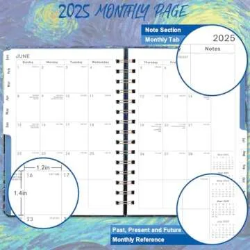 2025 Planner – Weekly ＆ Monthly Planner 2025, Jan. 2025 - Dec. 2025, 6.4" x 8.5", 2025 Calendar Planner with Tabs, Hardcover, Strong Binding, Thick Paper, Back Pocket, Elastic Closure, Inner Pocket