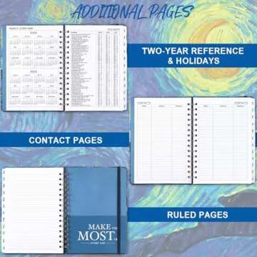 2025 Planner – Weekly ＆ Monthly Planner 2025, Jan. 2025 - Dec. 2025, 6.4" x 8.5", 2025 Calendar Planner with Tabs, Hardcover, Strong Binding, Thick Paper, Back Pocket, Elastic Closure, Inner Pocket