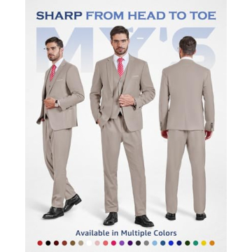 Affordable MY’S Men's 3 Piece Slim Fit Suit Set