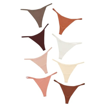 DEANGELMON Seamless G-string Thongs for Women - No Show Thong Underwear Low Rise Stretch Panties Wor...