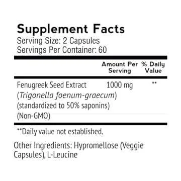 VitaMonk FenuTrax™ Premium Fenugreek Extract for Men - 2 Month Supply - Energy, Muscle Growth, Tes...