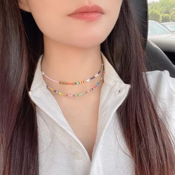 Colorful Wellike Beaded Choker Necklace Gift for Women