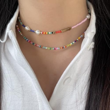 Colorful Wellike Beaded Choker Necklace Gift for Women
