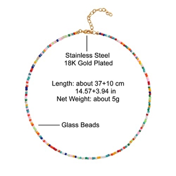 Colorful Wellike Beaded Choker Necklace Gift for Women