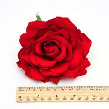 DreamLily Rose Flower Hair Clip Flamenco Dancer Pin up Flower Brooch BC10 (Big Red)