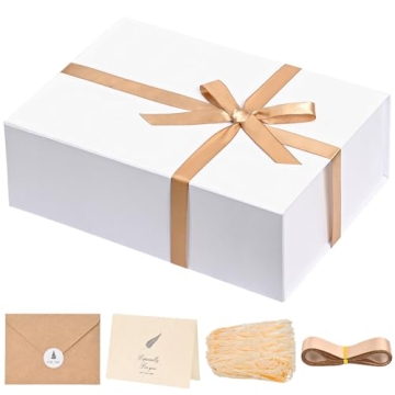 LIFELUM Large Gift Box – Elegant 14" x 8.5" Christmas Gift Box with Ribbon for Every Special Occas...