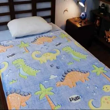 Glow in The Dark Dinosaur Blanket for Kids