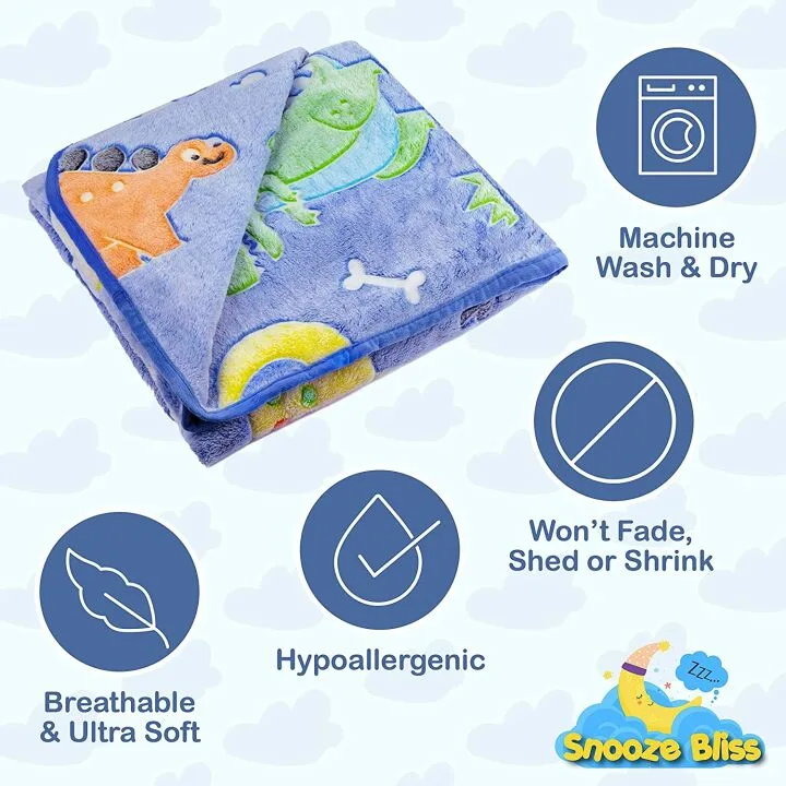 Glow in The Dark Dinosaur Blanket for Kids