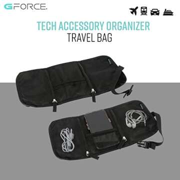 GForce Tech Cable Accessory Organizer | Travel Sized Bag | Electronics Chargers and Cords | Mesh Poc...