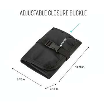 GForce Tech Cable Accessory Organizer | Travel Sized Bag | Electronics Chargers and Cords | Mesh Pockets | Portable | Black