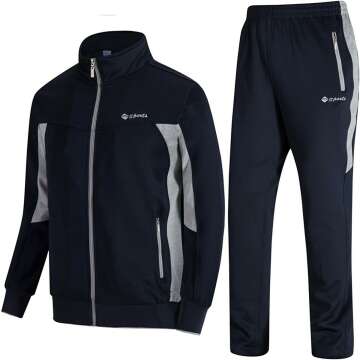 Gopune Men's Full Zip Athletic Tracksuit for Jogging