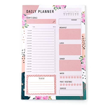 Daily Planner Notepad with 80 Tear-Off Pages for Daily Tasks