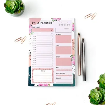 Daily Planner Notepad with 80 Tear-Off Pages for Daily Tasks