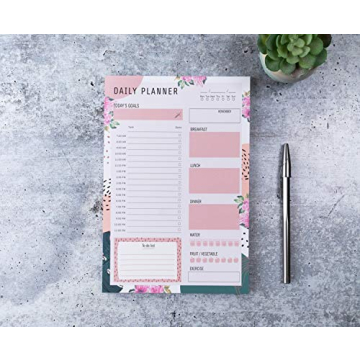 Daily Planner Notepad with 80 Tear-Off Pages for Daily Tasks