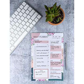 Daily Planner Notepad with 80 Tear-Off Pages for Daily Tasks