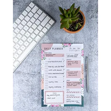 Daily Planner Notepad with 80 Tear-Off Pages for Daily Tasks