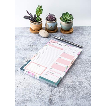 Daily Planner Notepad with 80 Tear-Off Pages for Daily Tasks