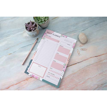 Daily Planner Notepad with 80 Tear-Off Pages for Daily Tasks