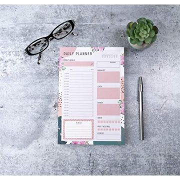 Daily Planner Notepad with 80 Tear-Off Pages for Daily Tasks