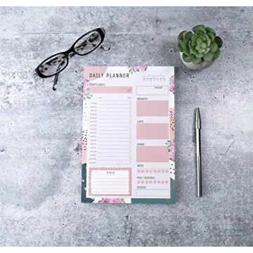 Daily Planner Notepad with 80 Tear-Off Pages for Daily Tasks