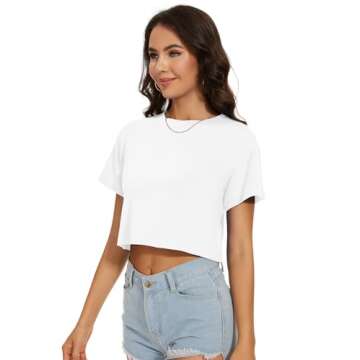 Stylish Summer Crop Tops for Women – Casual Short Sleeve T-Shirts