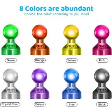 HongyiTime 90 PCS Colorful Strong Magnetic Push Pin Magnets