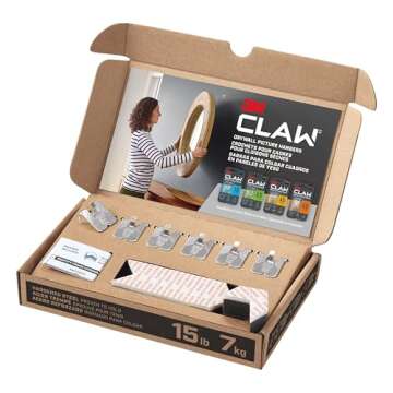3M CLAW(TM) 15 lb. Drywall Picture Hanger With Spot Marker, Heavyweight Hanging Solution for Room De...