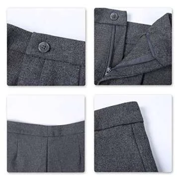 YUNCLOS Women's Elegant Business Two Piece Office Lady Suit Set Work Blazer Pant,X-Large,Suit Set-dark Grey