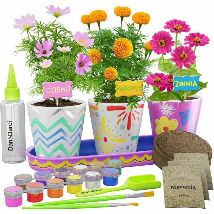 Kids Gardening Kit - Paint & Plant Fun for Ages 4-12
