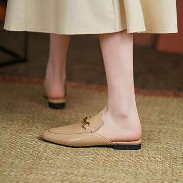 Stylish Arqa Mules: Handcrafted Leather Flats for Women