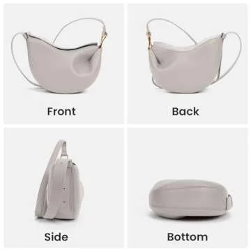 Crescent Crossbody Bag - Stylish Vegan Leather Purse