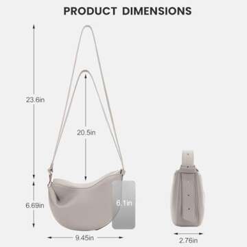 Crescent Crossbody Bags Dumpling PU Shoulder Bag Purses Small Trendy Designer Luxury Faux Leather Hobo Saddle Bag for Women