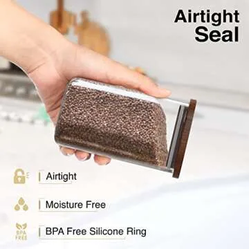 Stylish Square Glass Jars Set of 4 - Airtight Kitchen Storage