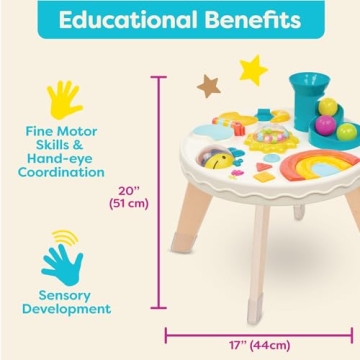 B. toys- B. play- Colorful & Sensory Station- Developmental Musical Learning Toy for Babies- 7 activites- Lights and Sounds Play Table- 6 Months +