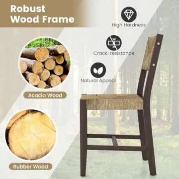 Giantex Rattan Dining Chairs Set of 4 - Stylish Seating