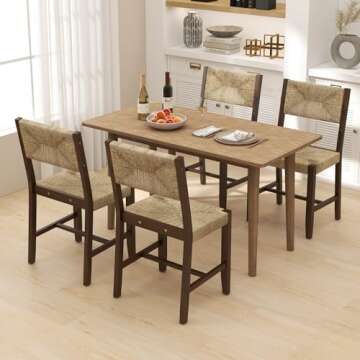 Giantex Rattan Dining Chairs Set of 4 - Stylish Seating