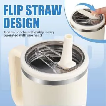 Flip Straw Lid for Stanley Cup, Spill Proof Tumbler Cover