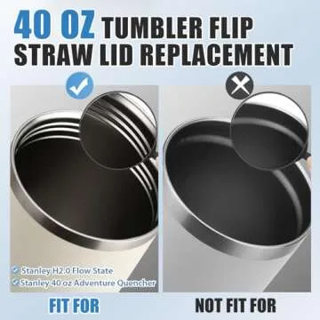 Flip Straw Lid for Stanley Cup, Spill Proof Tumbler Cover