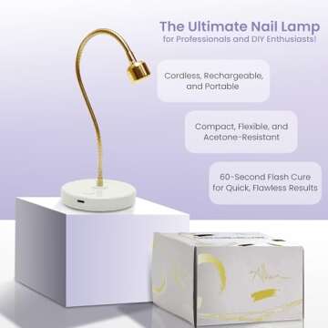 ALLKEM Gooseneck LED Nail Lamp - Rechargeable & Portable