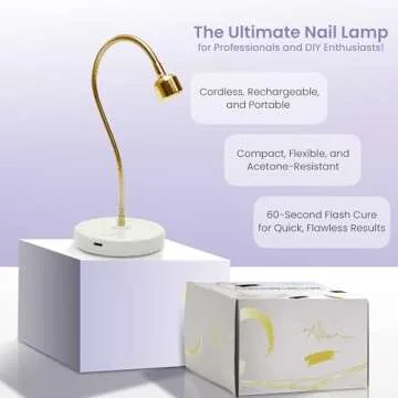 ALLKEM Gooseneck LED Nail Lamp - Rechargeable & Portable