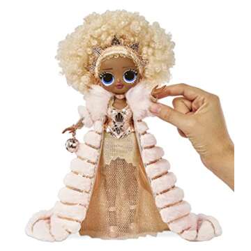 L.O.L. Surprise! Holiday OMG 2021 Collector NYE Queen Fashion Doll with Gold Fashions, Accessories, New Year's Celebration Outfit, Light Up Stand– Gift for Kids & Collectors, Toys Girls Ages 4 5 6 7+
