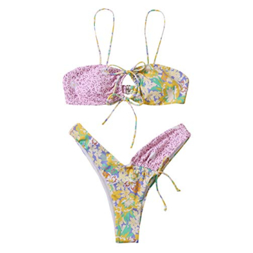 Floral Print Bikini - SOLY HUX High Cut 2 Piece Swimsuit