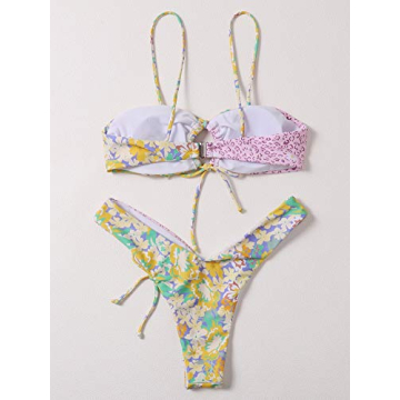 Floral Print Bikini - SOLY HUX High Cut 2 Piece Swimsuit